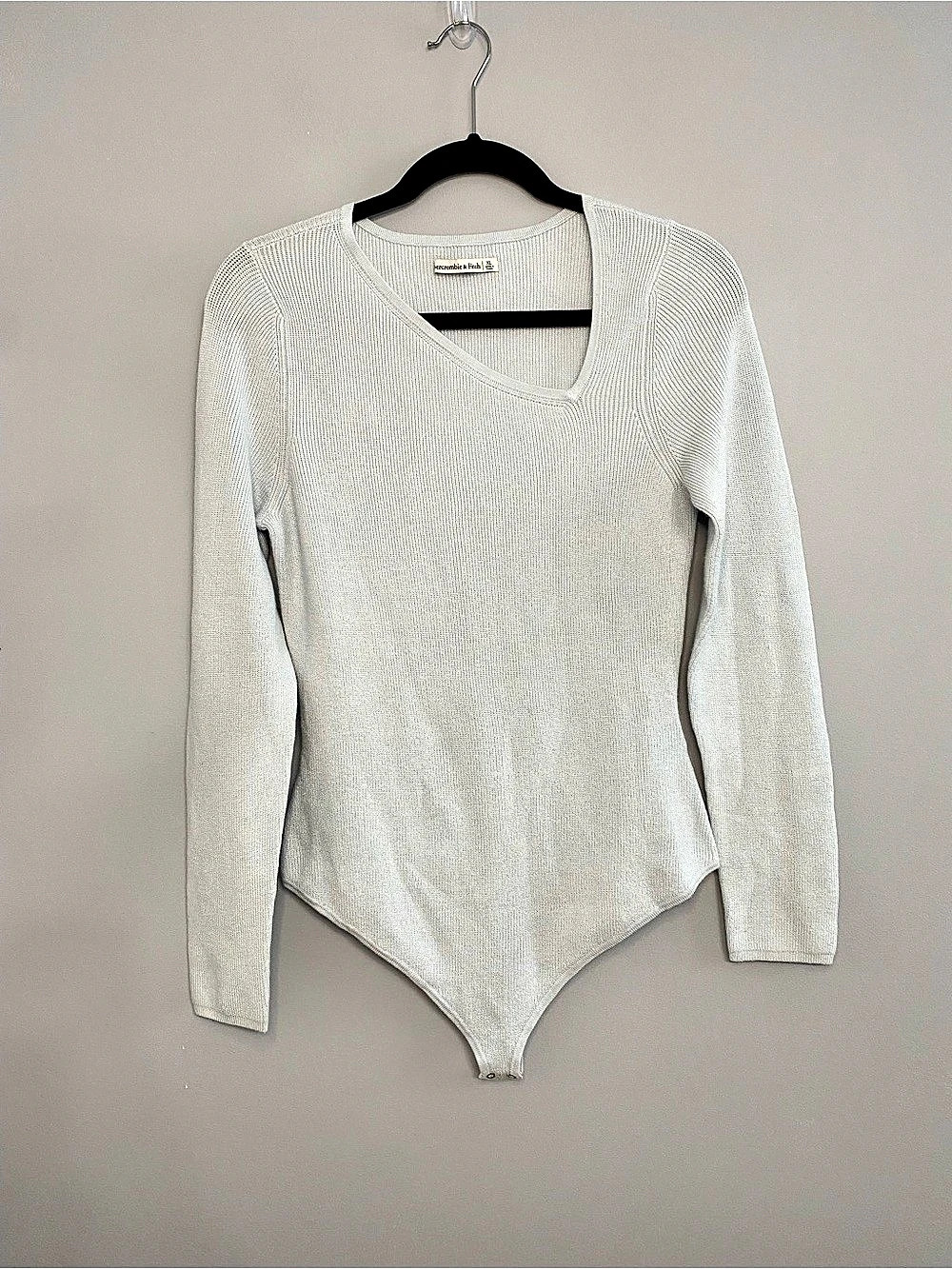 Abercrombie & Fitch Long Sleeve Knit Bodysuit in Blue XL